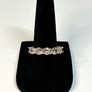 18k yellow gold-plated half eternity band